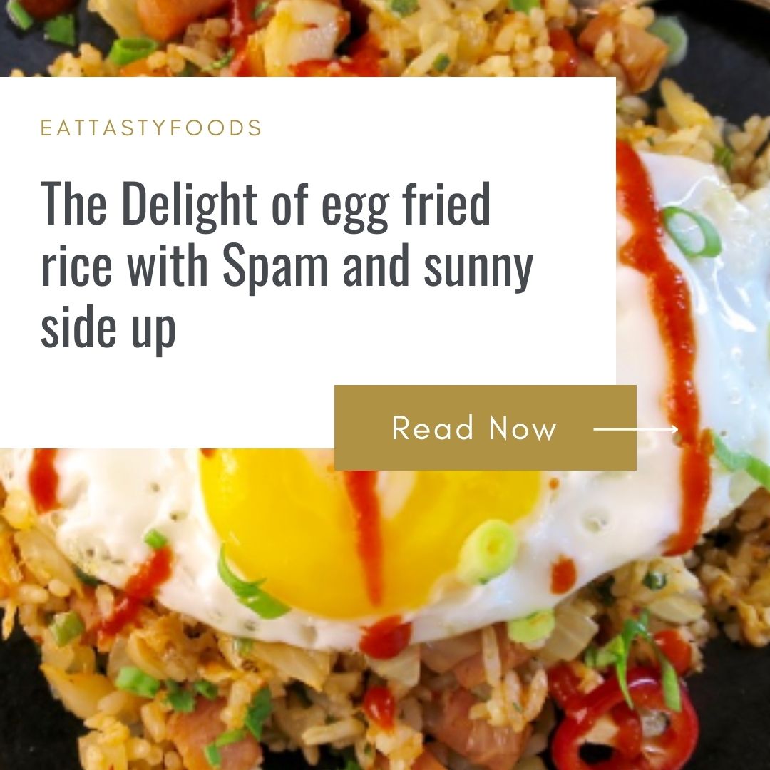 egg fried rice with Spam and sunny side up